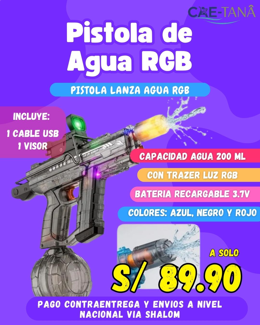 Pistola de Agua RGB